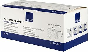 Munskydd 3-lager IIR blå engångs Abena