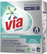 Tvättmedel Via White Sensitive Professional