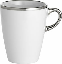 Bistro mugg vit/silver 27 cl Pillivuyt