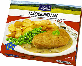 Fläskschnitzel klyftpotatis sås Dafgårds