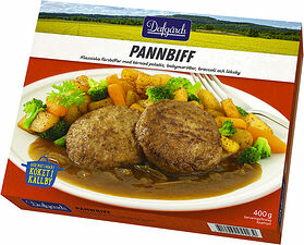 Pannbiff tärnad potatis skysås Dafgårds