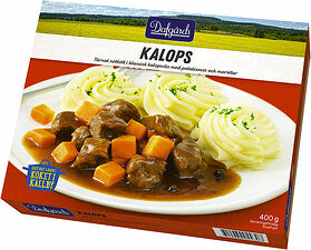 Kalops med potatismos sås morötter Dafgårds