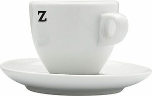 Espressokopp 11 cl med fat vit Zoégas Professional