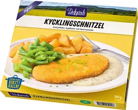 Kycklingschnitzel potatis bearnaisesås Dafgårds