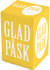 Påskbox gul 18 cm påskägg Glad Påsk