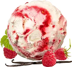 Vanilj & Hallon Lyx gräddglass SIA Glass