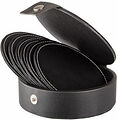 Visby Glasunderlägg 6-pack svart konstläder ø 10 cm Dorre