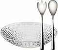 Glitter Salladskål glas 32 cm med salladsbestick Dorre