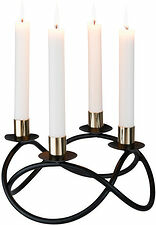 Asta Ljusstake svart smide rund 4 antikljus dia 23 cm Dorre