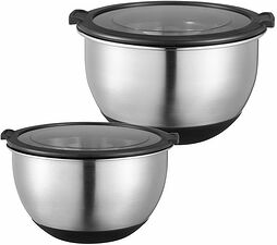 Belle Bunke 2 st 2,5 & 1 liter rostfrit stål plastlock Dorre