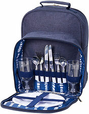Peri Picknickryggsäck 2 personer blå 26x17x35 cm Dorre