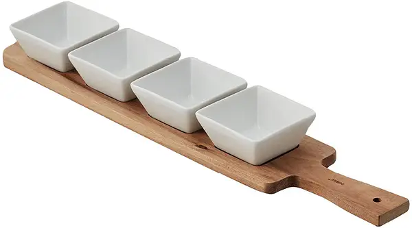 Serena Serveringsbricka FSC Akacia avlång 4 skålar Dorre - bild 1