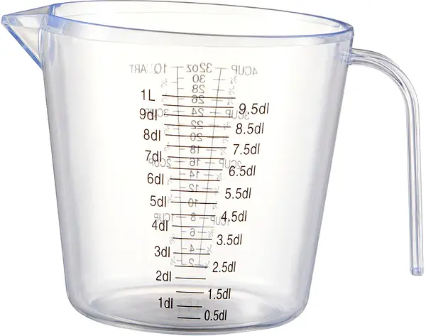 Mila Måttbägare 0,5dl - 1 liter plast 18x13,5x13,5 cm Dorre - bild 1