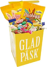 Påskbox 23 cm med Glad Påsk godismix