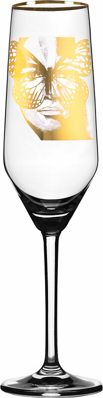 Champagneglas 30 cl Golden Butterfly Gold Edition Carolina G - bild 1
