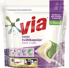 Tvättkapslar Via Color Clean+Care 14-pack