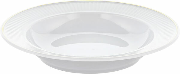 Plissé Tallrik djup vit/guld 22 cm Pillivuyt - bild 1