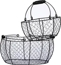 Korg Anton svart metallnät handtag M 28,5x18,5x12 cm