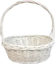 Korg Greta oval vit med grep M 37x37x15/39cm