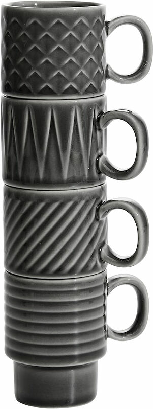 Espressomugg Grå 4-pack Coffee & More Sagaform - bild 1