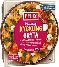 Krämig Kycklinggryta med ris och soltorkad tomat Felix