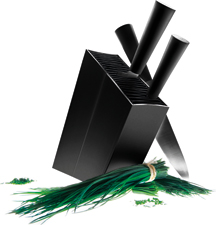 Knivblock lutande Black Eva Solo