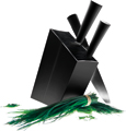 Knivblock lutande Black Eva Solo
