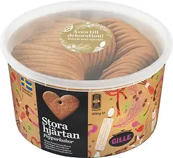 Pepparkakor Stora Hjärtan med hål Gille