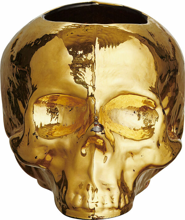 Still Life Ljuslykta Skull Guld Kosta Boda - bild 1