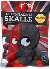 Hallonlakritsskallar påse Bubs Godis