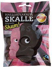 Hallonlakritsskallar Skum påse Bubs Godis