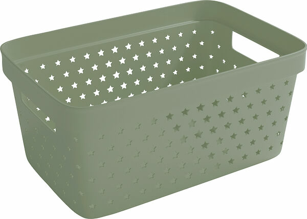 Förvaringskorg Star Basket 4,5 L Khaki Grön Nordiska Plast - bild 1
