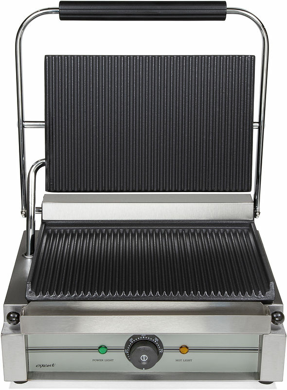 Klämgrill Panini räfflad Exxent - bild 1