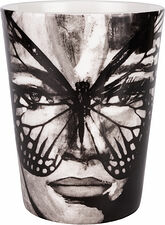 Mugg 35 cl Golden Butterfly svart/vit Carolina Gynning