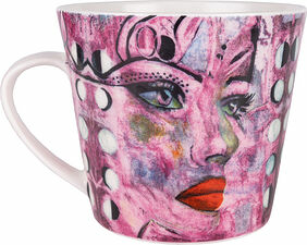 Mugg med öra 40 cl Moonlight Queen Pink Carolina Gynning