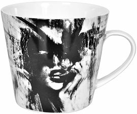 Mugg med öra 40 cl Looking for You svart/vit Carolina Gynnin