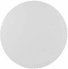 Tårtunderlag rund 30 cm vit sågtandad kant 