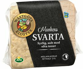 Wästgöta Kloster Munkens Svarta ost 31% bit 800 g Arla®