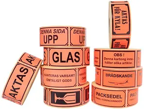 Etikett GLAS 50x100 mm rulle