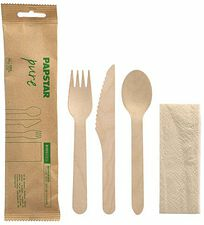 Bestickpaket med sked Trä 160 mm 