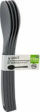 Flergångsbestick Sked 4-pack Grå Nordiska plast