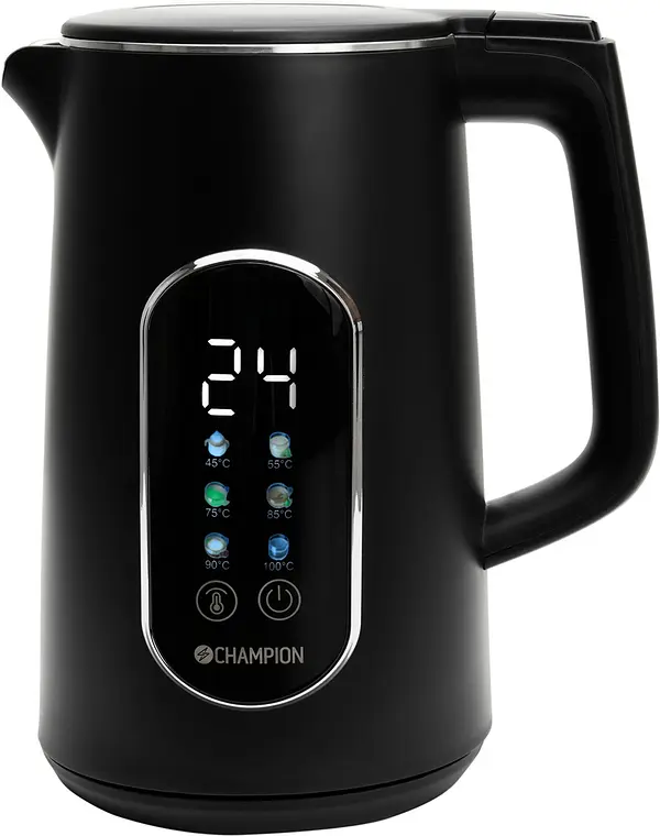 Vattenkokare Digital Temp 1,7L VK800 Mattsvart Champion - bild 1