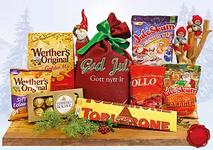 Julsäck Golden Christmas Tomtedans Röd God Jul