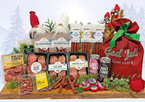 Julsäck Stora Pubsäcken Tomtedans Röd God Jul matgåva