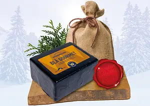 Julost Blå Gourmet i Julsäck God Jul jutesäck matgåva