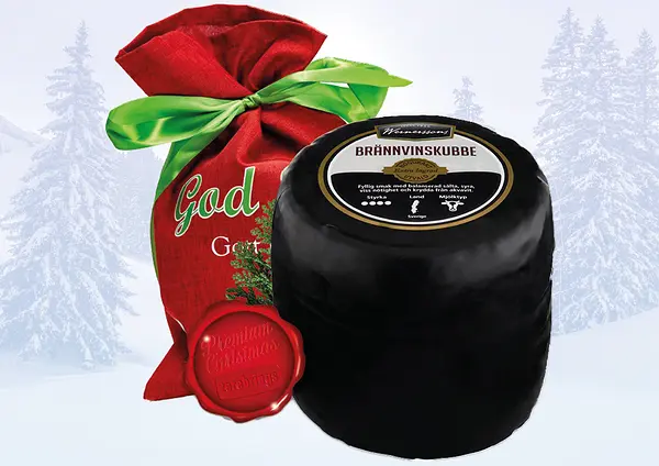 Julost Brännvinskubbe i Julsäck Röd Tomtedans matgåva