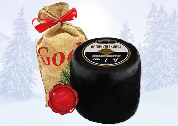 Julost Brännvinskubbe i Julsäck God Jul jutesäck matgåva