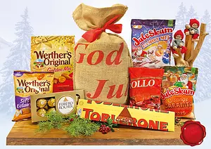 Julsäck Golden Christmas God Jul jutesäck