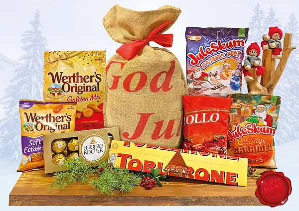 Julsäck Golden Christmas God Jul jutesäck