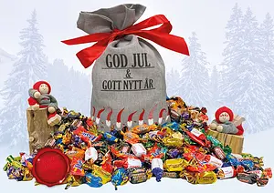 Julsäck Twist 980 g Tomtedans grå God Jul